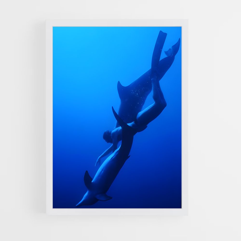 Poster Danse des Mantas – affiche Plongée en apnée (vue 3)